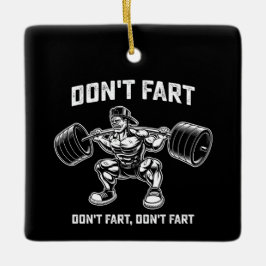 Funny Fart Fitness Gym Workout Julgransprydnad Keramik