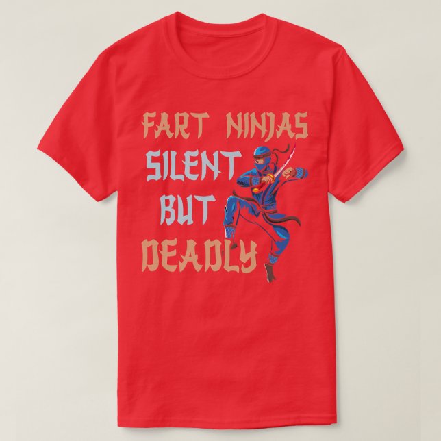 Funny Fart Ninja Silet men Deadly Ninja Samurai T Shirt (Design framsida)