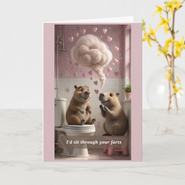 Funny Fart Valentine's Day Holiday Card Kort (Gul blomma)