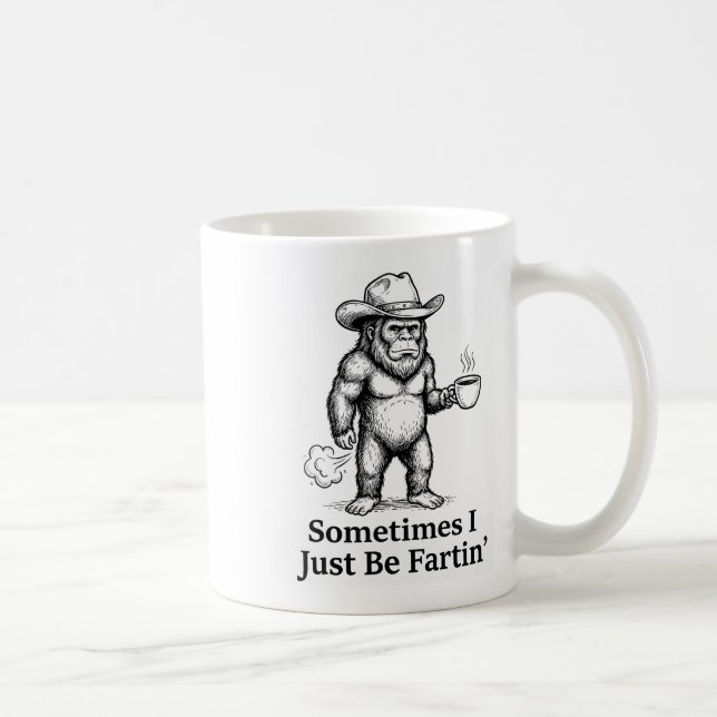 Funny Farting Bigfoot Cowboy Sometimes I Just Be F Kaffemugg (Höger)