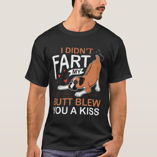 Funny Farting Boxer Hund Gift T-Shirt för Hundägar (Framsida)