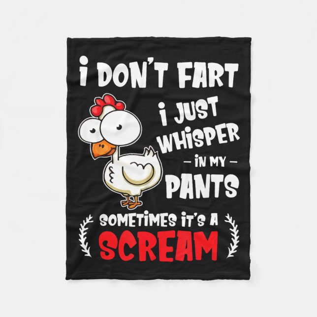 Funny Farting Chicken Lover I Dont Fart I Whisper  Fleecefilt (Framsidan)