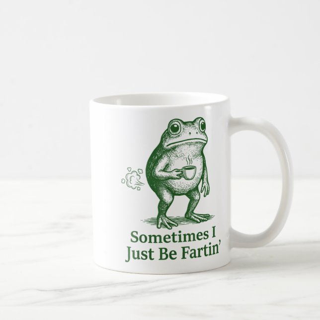 Funny Farting Frog Fart Joke Sometimes I Just Be F Kaffemugg (Höger)