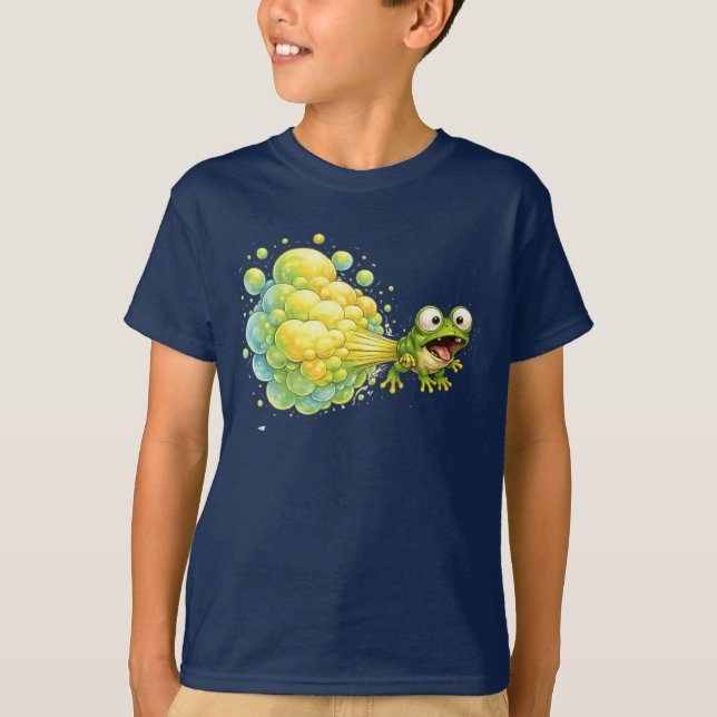 Funny Farting Frog Goofy Fart Bubble  T Shirt (Framsida)