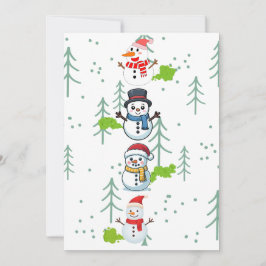 Funny Farting Snowmen Julkort