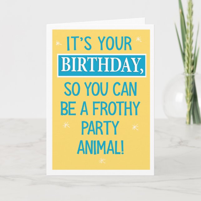 Funny Farty Sloth Birthday Kort (Framsida)