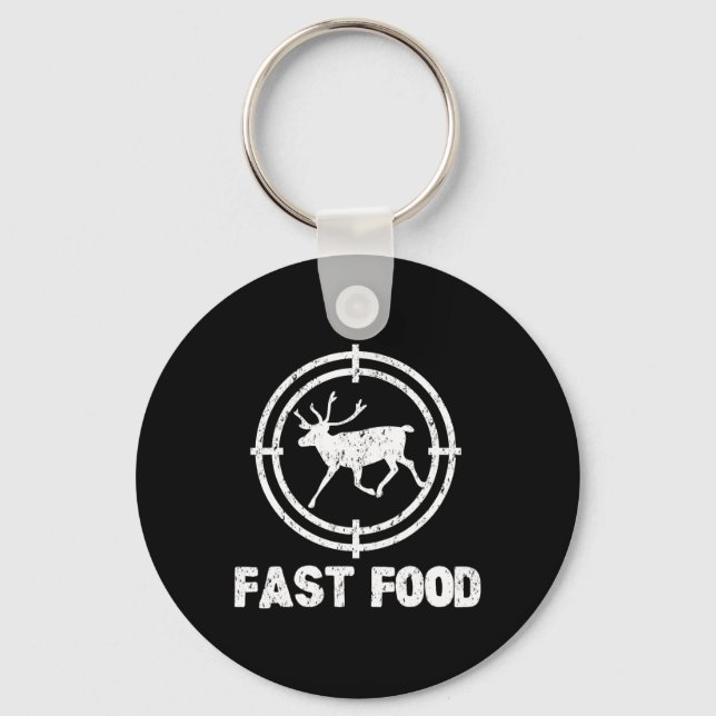 Funny Fast Food Hjort Hunter Gift Nyckelring (Framsida)