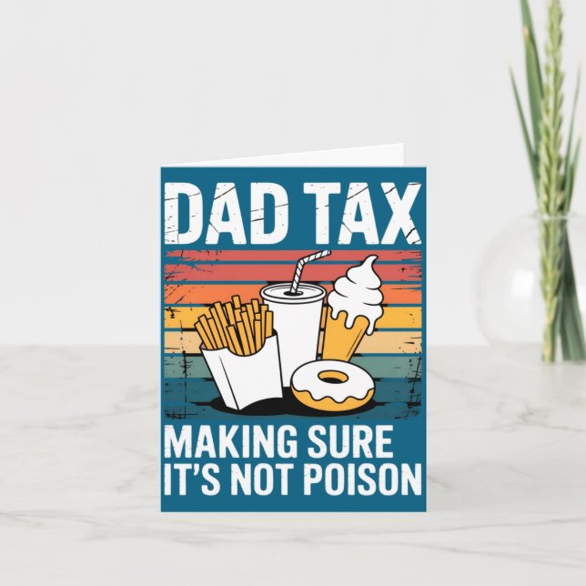 Funny Fast Food Ison Tester Gift Retro Dad Tax  Kort (Framsida)