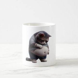 Funny Fat Cat Chubby Chonk Cat Feline Pet Lovers Kaffemugg