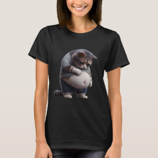 Funny Fat Cat Chubby Chonk Cat Feline Pet Lovers T Shirt