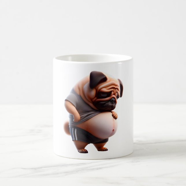 Funny Fat Pug Chonk Dog Chubby Pug Dog Lovers Kaffemugg (Center)