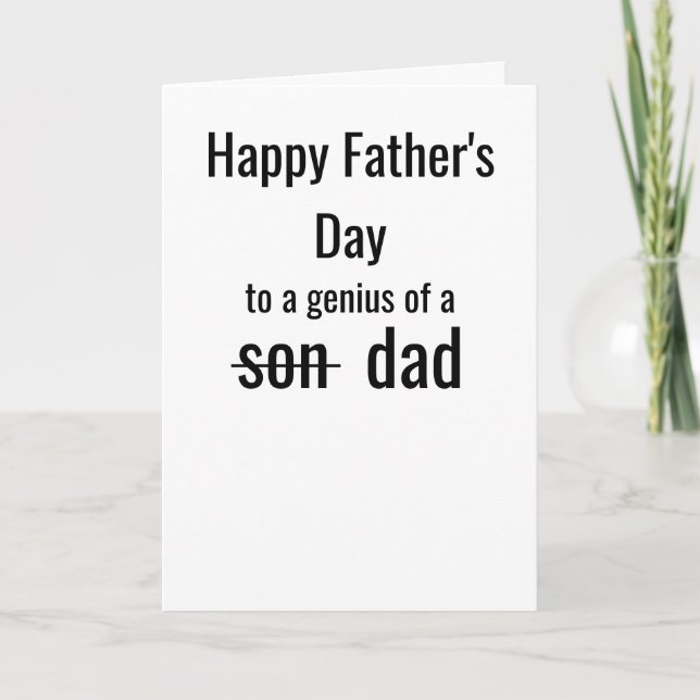 Funny Father's Day | A Genius of a Dad Kort (Framsida)