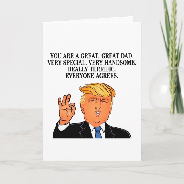 Funny Fathers Day Card - Donald Trump Card Kort (Framsida)