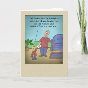 Funny Fathers Day Cards: Pappa Rating Tecknad Kort