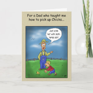 Funny Fathers Day Cards: Plockar upp Chickar Kort