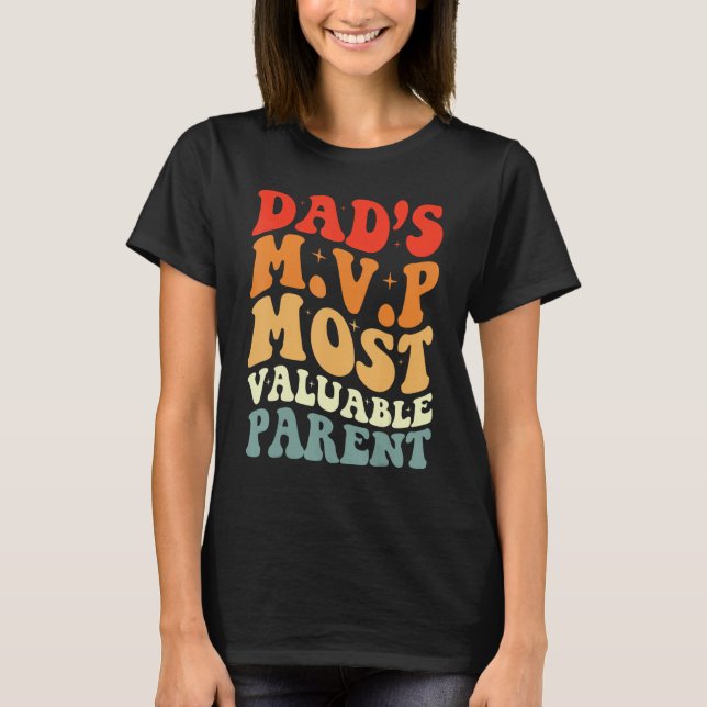 Funny Fathers Day From Wife Dad's MVP Retro Best D T Shirt (Framsida)