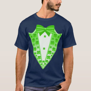 Funny Fau Fake Kostym med Bow Tie St patricks day T Shirt