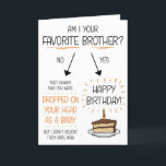 Funny Favorite Brother Birthday Card Helgkort<br><div class="desc">Skicka det här roliga kortet till din bror eller syster!</div>