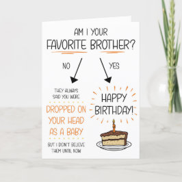 Funny Favorite Brother Birthday Card Helgkort