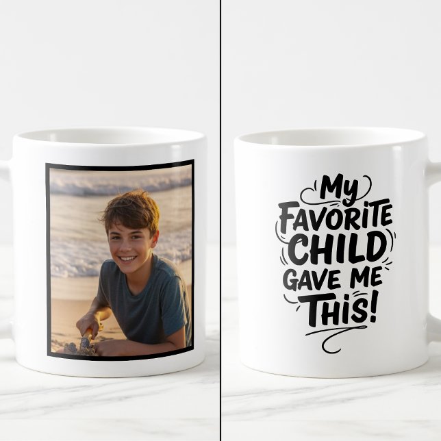 Funny Favorite Child Gave Me This Easy 1 Photo Kaffemugg (Skapare uppladdad)