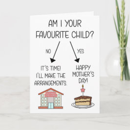 Funny Favorite Child Mors dag Card Helgkort