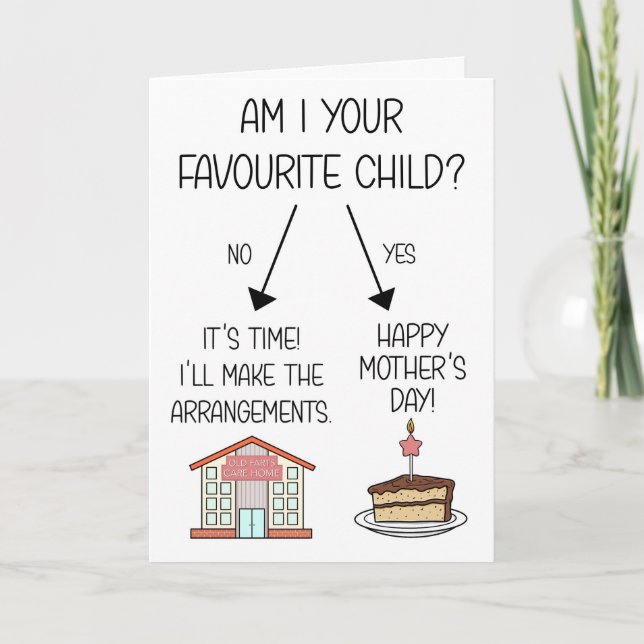 Funny Favorite Child Mors dag Card Helgkort (Framsida)