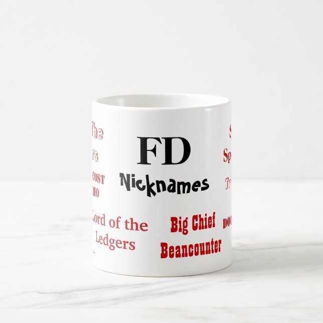 Funny FD Nickname Cruel Joke Finance Director Kaffemugg (Center)