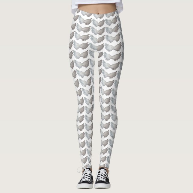 Funny Feathers Angel Vingar Feather White Leggings (Framsida)