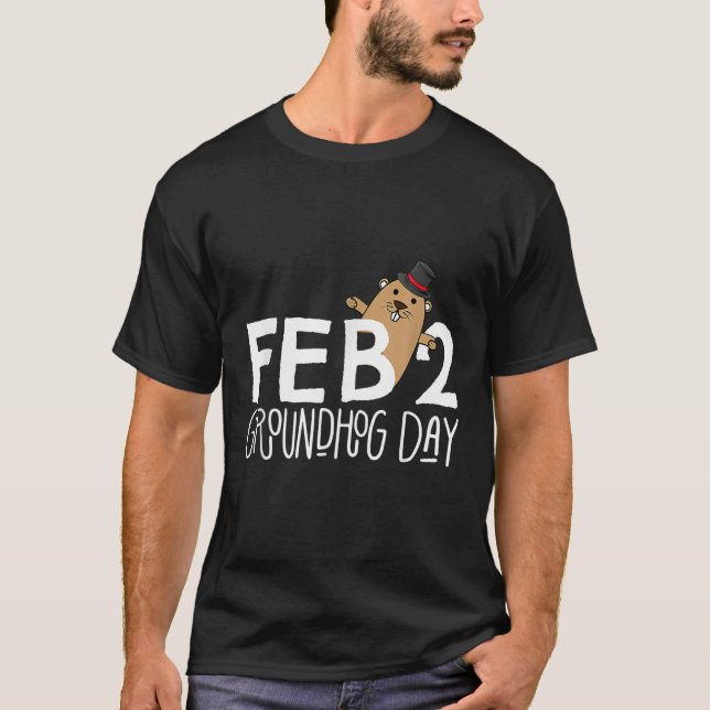Funny Feb 2 Groundhog Day Phil Cute Ground Hog Pun T Shirt (Framsida)