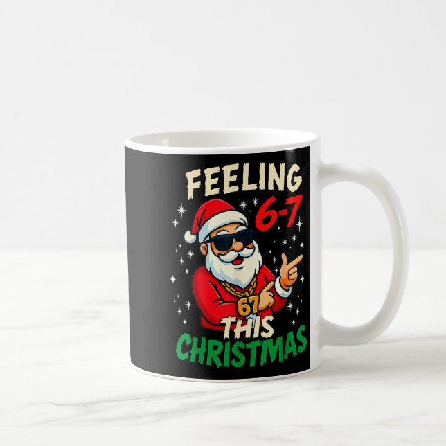 Funny Feeling 67 This Christmas Six Seven Meme Kid Kaffemugg (Höger)