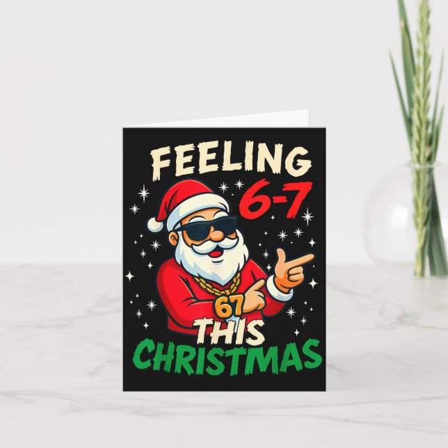 Funny Feeling 67 This Christmas Six Seven Meme Kid Kort (Framsida)