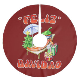 Funny Feliz Navidad Cute jul Chili Julgransmatta Borstad Polyester