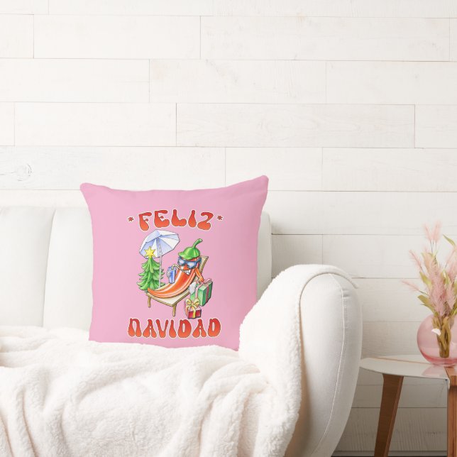 Funny Feliz Navidad Cute jul Chili Kudde (Soffa)