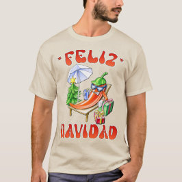 Funny Feliz Navidad Cute jul Chili T Shirt