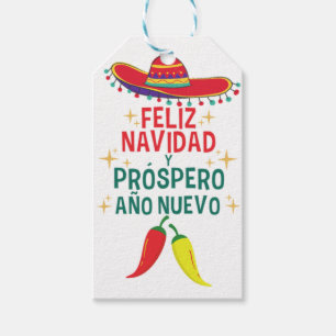Funny feliz navidad presentetikett