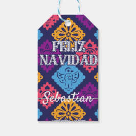 Funny feliz navidad presentetikett