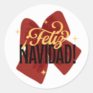 Funny feliz navidad runt klistermärke