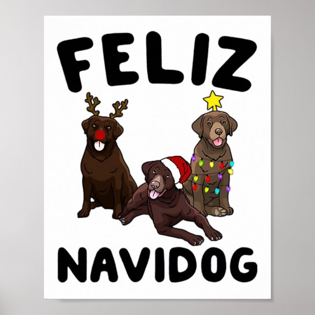 Funny Feliz Navidog Chesapeake Y Retriever Hund Ch Poster (Framsidan)