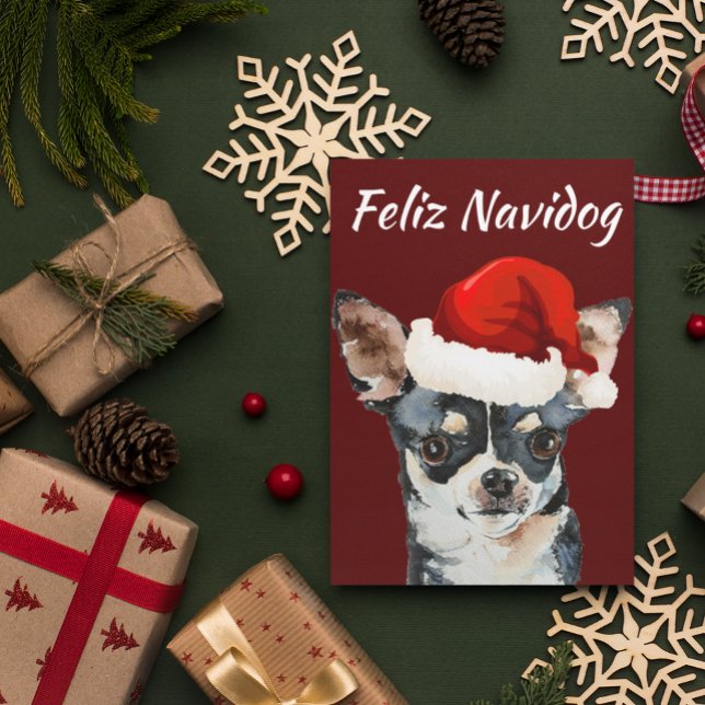 Funny Feliz Navidog Chihuahua Julkort (Skapare uppladdad)