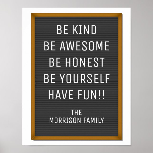 Funny Felt Brev board Din Anpassningsbar Text, cit Poster (Framsidan)