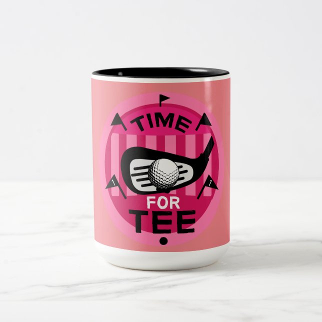 Funny Female Golfers Pros Golfing Fanatics Sports Två-Tonad Mugg (Center)