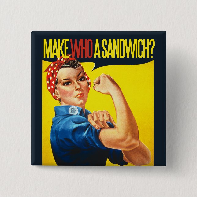 Funny Feminist Rosie Riveter humor Knapp (Framsida)