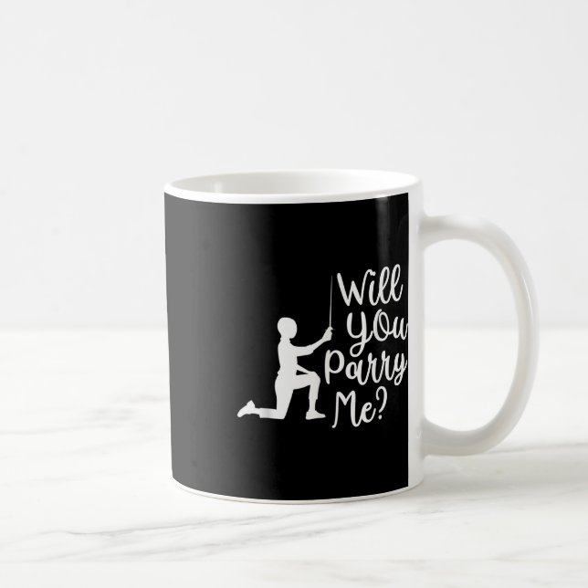 Funny Fencer Fencer Groom Bride Rapier Saber Duel Kaffemugg (Höger)