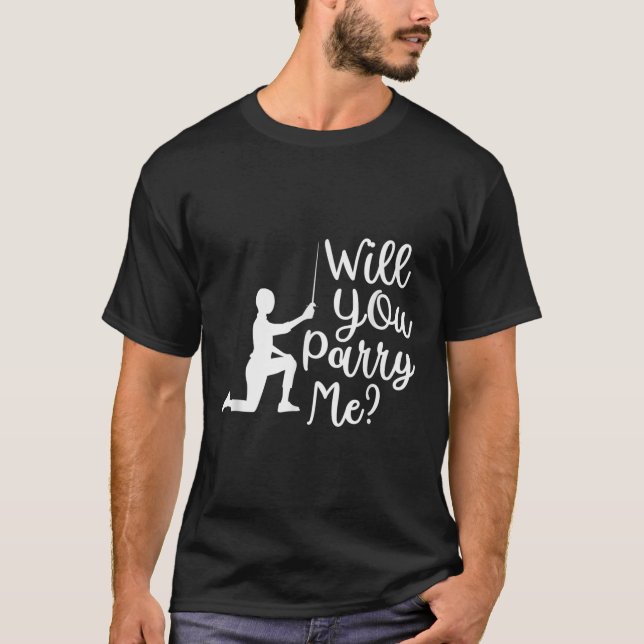 Funny Fencer Fencer Groom Bride Rapier Saber Duel T Shirt (Framsida)