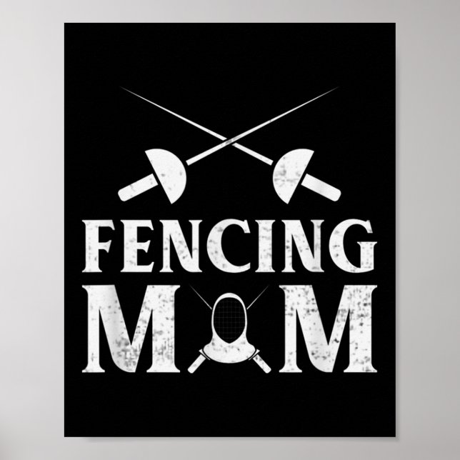 Funny Fencer Fencer Mamma Mamma Retro Vin Poster (Framsidan)