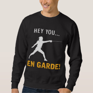 Funny Fencer Humor Sport Fencer Lång Ärmad Tröja