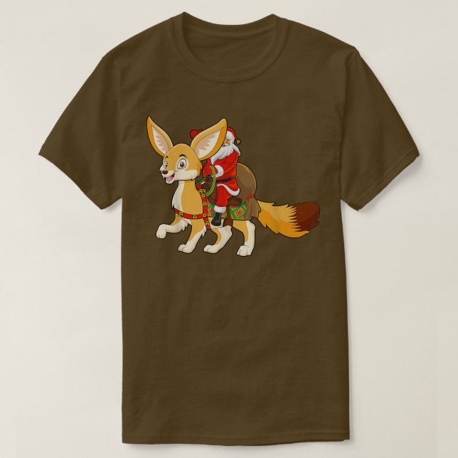 Funny Fennec Fo Älskare Santa Riding Fennec Fo Chr T Shirt (Design framsida)