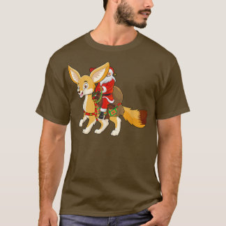 Funny Fennec Fo Älskare Santa Riding Fennec Fo Chr T Shirt