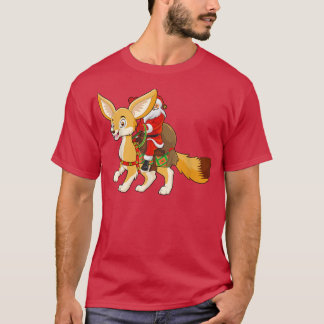 Funny Fennec Fo Älskare Santa Riding Fennec Fo Chr T Shirt