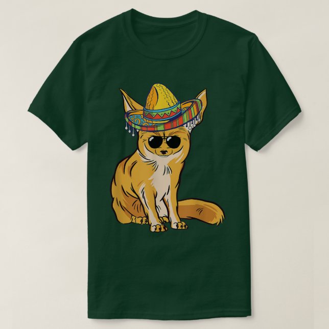 Funny Fennec Fo Sombrero Meican Sunglass Fennec Fo T Shirt (Design framsida)